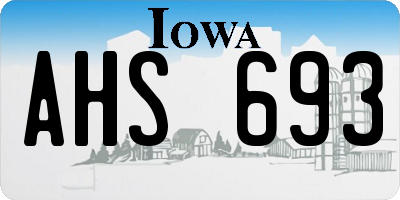 IA license plate AHS693