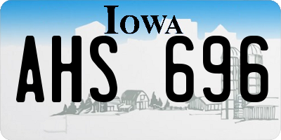 IA license plate AHS696