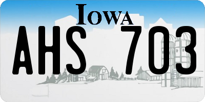 IA license plate AHS703