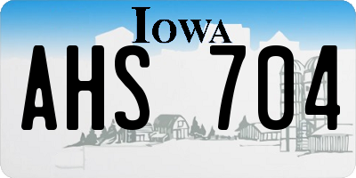 IA license plate AHS704