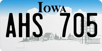 IA license plate AHS705