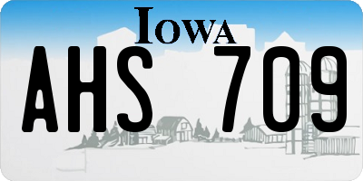 IA license plate AHS709