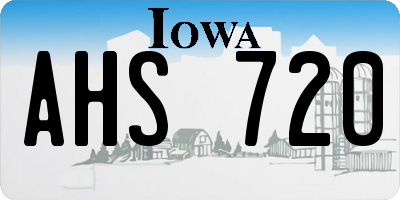 IA license plate AHS720