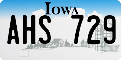 IA license plate AHS729