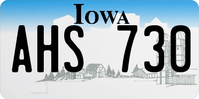 IA license plate AHS730