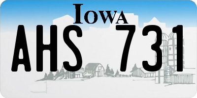 IA license plate AHS731