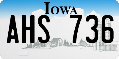 IA license plate AHS736