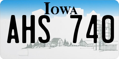 IA license plate AHS740