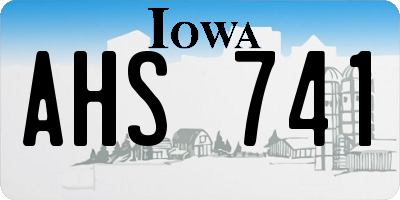 IA license plate AHS741
