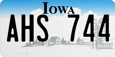 IA license plate AHS744