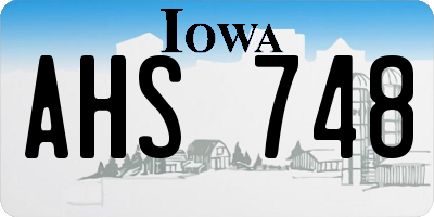 IA license plate AHS748