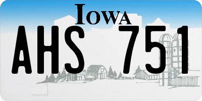 IA license plate AHS751