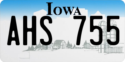 IA license plate AHS755