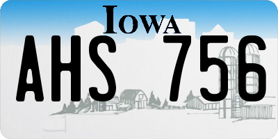 IA license plate AHS756