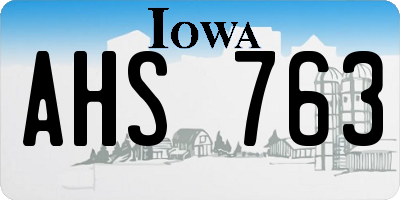 IA license plate AHS763