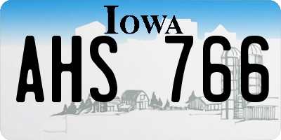 IA license plate AHS766