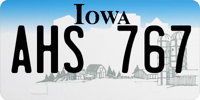 IA license plate AHS767