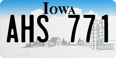 IA license plate AHS771