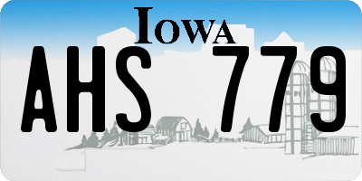 IA license plate AHS779