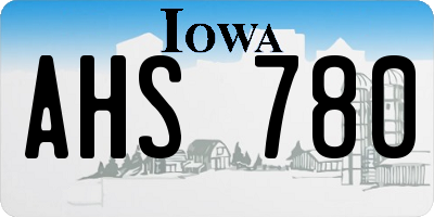 IA license plate AHS780