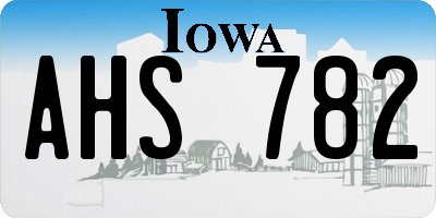 IA license plate AHS782