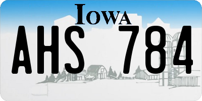 IA license plate AHS784