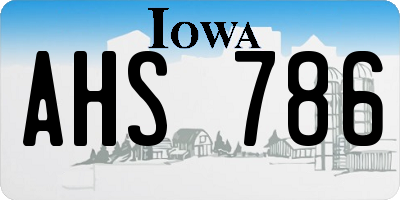 IA license plate AHS786