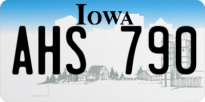IA license plate AHS790