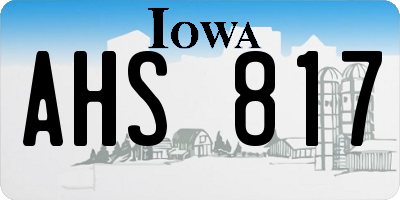IA license plate AHS817
