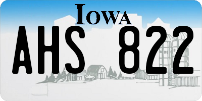 IA license plate AHS822