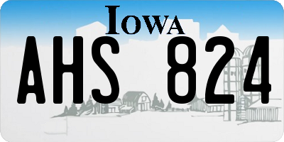 IA license plate AHS824