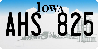 IA license plate AHS825