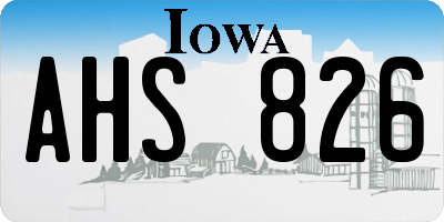IA license plate AHS826