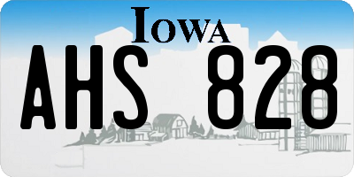 IA license plate AHS828