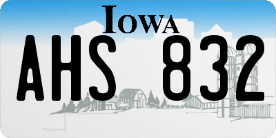 IA license plate AHS832