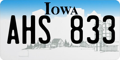 IA license plate AHS833