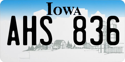 IA license plate AHS836