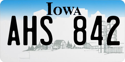 IA license plate AHS842