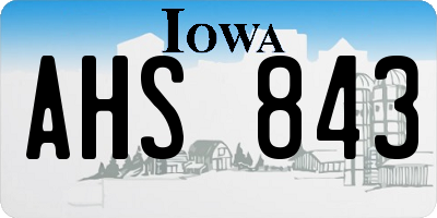 IA license plate AHS843