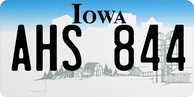 IA license plate AHS844