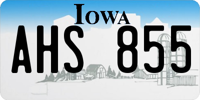 IA license plate AHS855