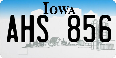 IA license plate AHS856