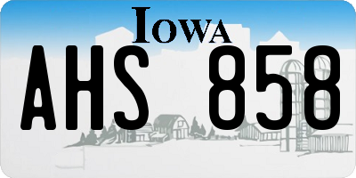 IA license plate AHS858