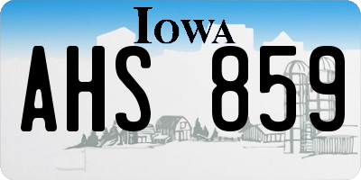 IA license plate AHS859