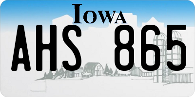 IA license plate AHS865