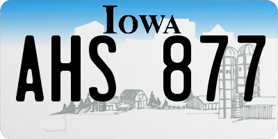 IA license plate AHS877
