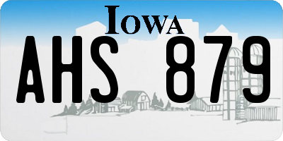 IA license plate AHS879