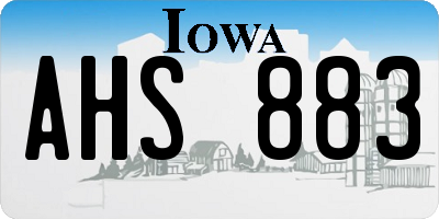 IA license plate AHS883