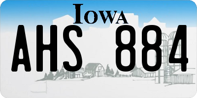 IA license plate AHS884