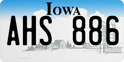 IA license plate AHS886